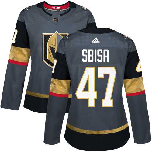 Women's Adidas Vegas Golden Knights #47 Luca Sbisa Grey Home Authentic Stitched NHL