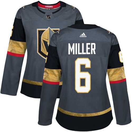 Women's Adidas Vegas Golden Knights #6 Colin Miller Grey Home Authentic Stitched NHL