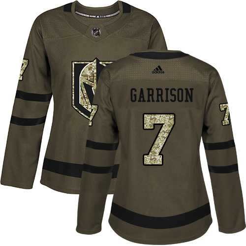 Women's Adidas Vegas Golden Knights #7 Jason Garrison Green Salute to Service Stitched NHL