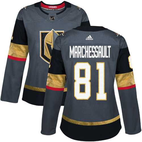 Women's Adidas Vegas Golden Knights #81 Jonathan Marchessault Grey Home Authentic Stitched NHL