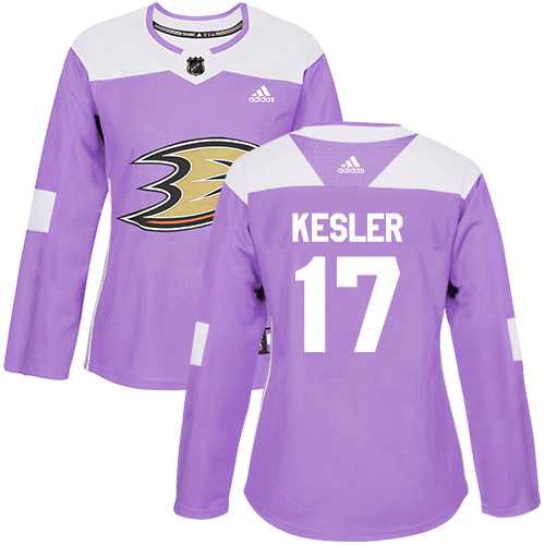 Women's Adidas Anaheim Ducks #17 Ryan Kesler Purple Authentic Fights Cancer Stitched NHL Jersey