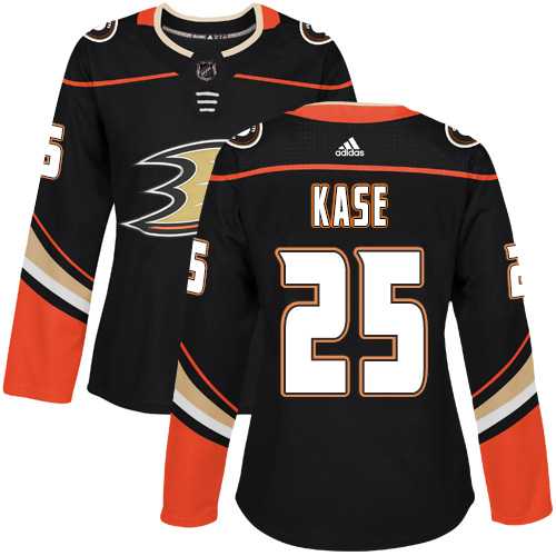 Women's Adidas Anaheim Ducks #25 Ondrej Kase Black Home Authentic Stitched NHL