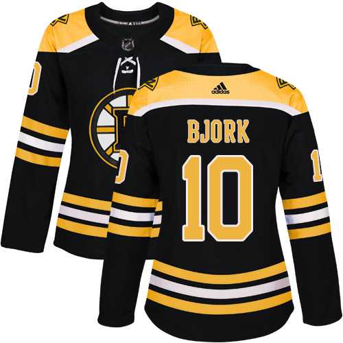 Women's Adidas Boston Bruins #10 Anders Bjork Black Home Authentic Stitched NHL