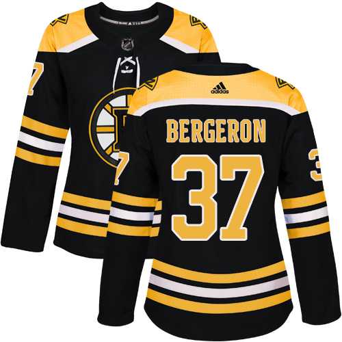 Women's Adidas Boston Bruins #37 Patrice Bergeron Black Home Authentic Stitched NHL Jersey