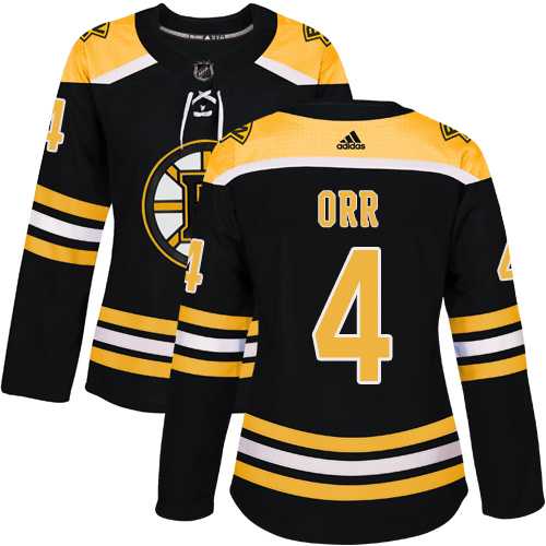 Women's Adidas Boston Bruins #4 Bobby Orr Black Home Authentic Stitched NHL Jersey