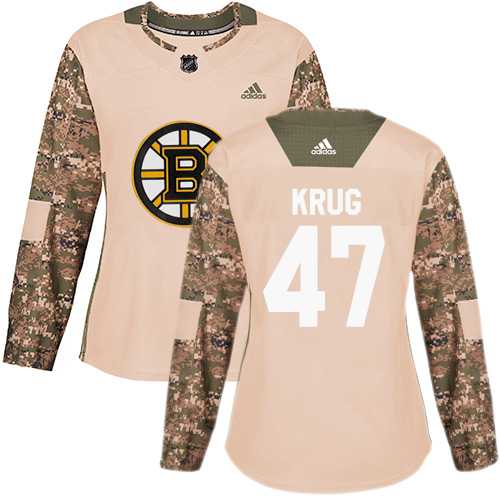 Women's Adidas Boston Bruins #47 Torey Krug Camo Authentic 2017 Veterans Day Stitched NHL Jersey