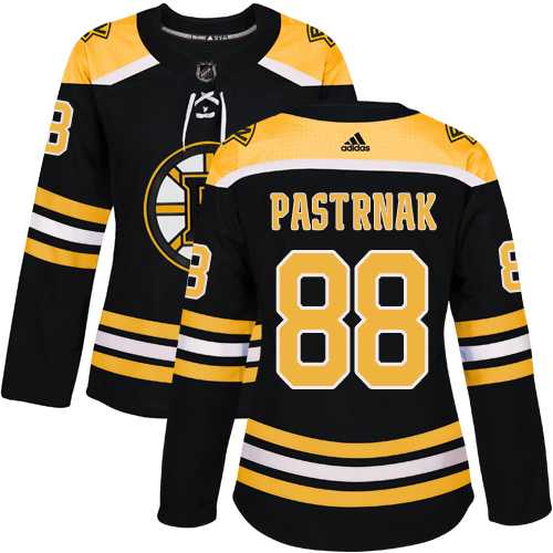 Women's Adidas Boston Bruins #88 David Pastrnak Black Home Authentic Stitched NHL Jersey