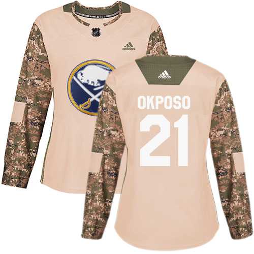 Women's Adidas Buffalo Sabres #21 Kyle Okposo Camo Authentic 2017 Veterans Day Stitched NHL Jersey