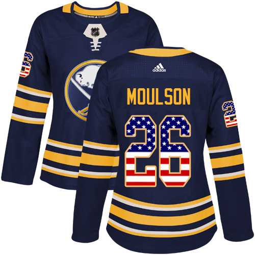 Women's Adidas Buffalo Sabres #26 Matt Moulson Navy Blue Home Authentic USA Flag Stitched NHL Jersey