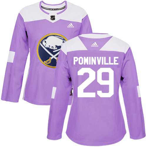 Women's Adidas Buffalo Sabres #29 Jason Pominville Purple Authentic Fights Cancer Stitched NHL