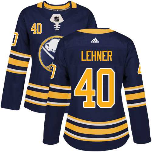 Women's Adidas Buffalo Sabres #40 Robin Lehner Navy Blue Home Authentic Stitched NHL
