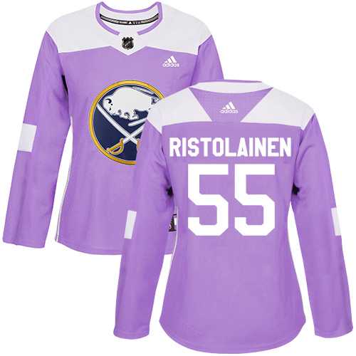 Women's Adidas Buffalo Sabres #55 Rasmus Ristolainen Purple Authentic Fights Cancer Stitched NHL