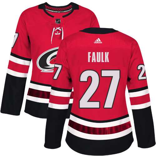 Women's Adidas Carolina Hurricanes #27 Justin Faulk Red Home Authentic Stitched NHL Jersey