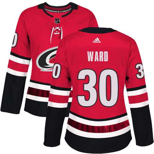 Women's Adidas Carolina Hurricanes #30 Cam Ward Red Home Authentic Stitched NHL Jersey