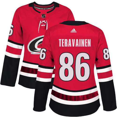 Women's Adidas Carolina Hurricanes #86 Teuvo Teravainen Red Home Authentic Stitched NHL Jersey