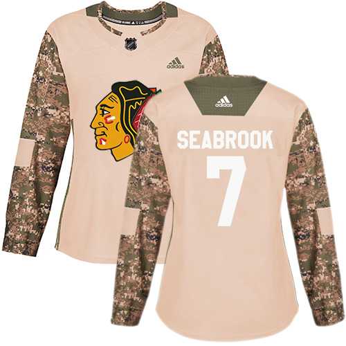 Women's Adidas Chicago Blackhawks #7 Brent Seabrook Camo Authentic 2017 Veterans Day Stitched NHL Jersey