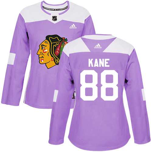 Women's Adidas Chicago Blackhawks #88 Patrick Kane Purple Authentic Fights Cancer Stitched NHL