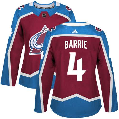 Women's Adidas Colorado Avalanche #4 Tyson Barrie Burgundy Home Authentic Stitched NHL Jersey