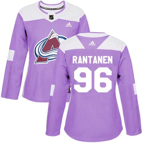 Women's Adidas Colorado Avalanche #96 Mikko Rantanen Purple Authentic Fights Cancer Stitched NHL