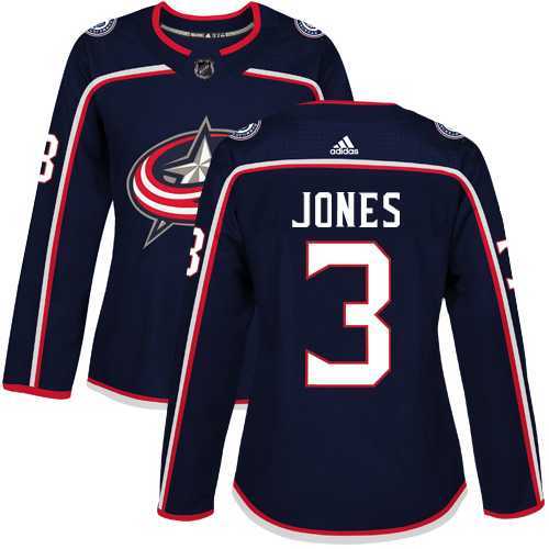 Women's Adidas Columbus Blue Jackets #3 Seth Jones Navy Blue Home Authentic Stitched NHL Jersey