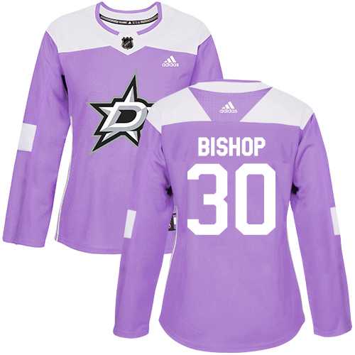 Women's Adidas Dallas Stars #30 Ben Bishop Purple Authentic Fights Cancer Stitched NHL