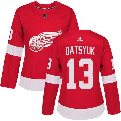 Women's Adidas Detroit Red Wings #13 Pavel Datsyuk Red Home Authentic Stitched NHL Jersey