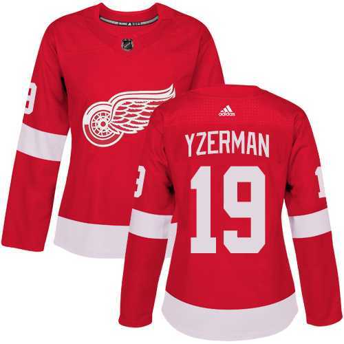 Women's Adidas Detroit Red Wings #19 Steve Yzerman Red Home Authentic Stitched NHL Jersey