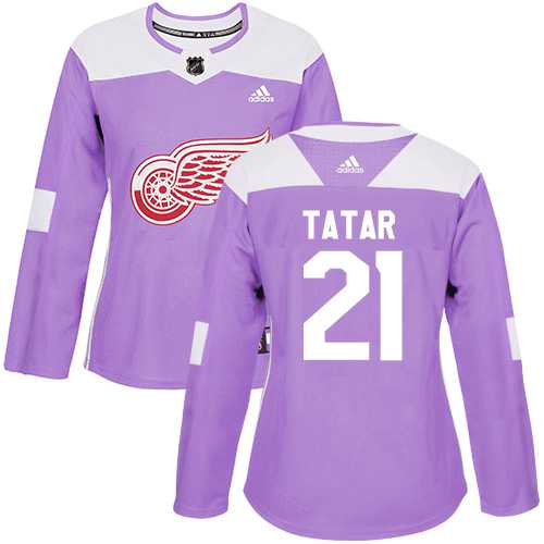 Women's Adidas Detroit Red Wings #21 Tomas Tatar Purple Authentic Fights Cancer Stitched NHL