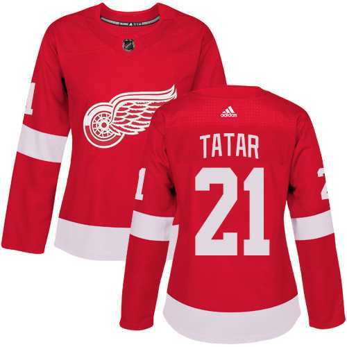 Women's Adidas Detroit Red Wings #21 Tomas Tatar Red Home Authentic Stitched NHL Jersey