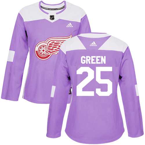 Women's Adidas Detroit Red Wings #25 Mike Green Purple Authentic Fights Cancer Stitched NHL