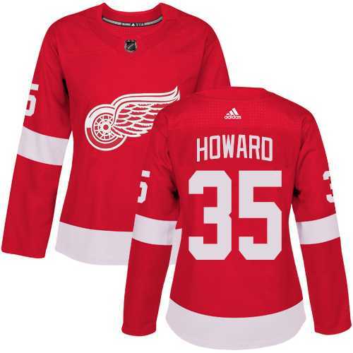 Women's Adidas Detroit Red Wings #35 Jimmy Howard Red Home Authentic Stitched NHL Jersey