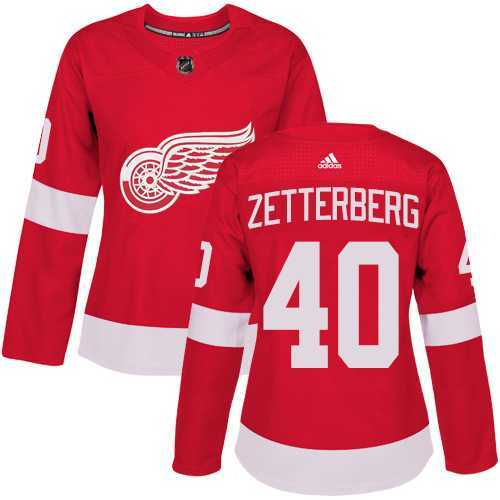 Women's Adidas Detroit Red Wings #40 Henrik Zetterberg Red Home Authentic Stitched NHL Jersey