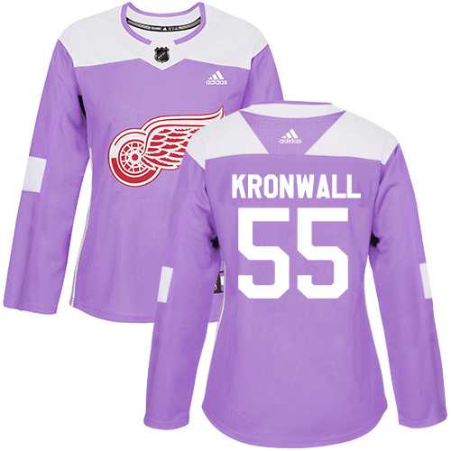 Women's Adidas Detroit Red Wings #55 Niklas Kronwall Purple Authentic Fights Cancer Stitched NHL