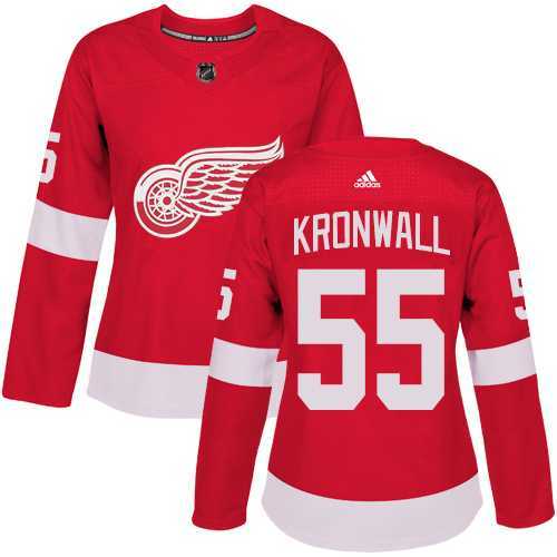 Women's Adidas Detroit Red Wings #55 Niklas Kronwall Red Home Authentic Stitched NHL Jersey