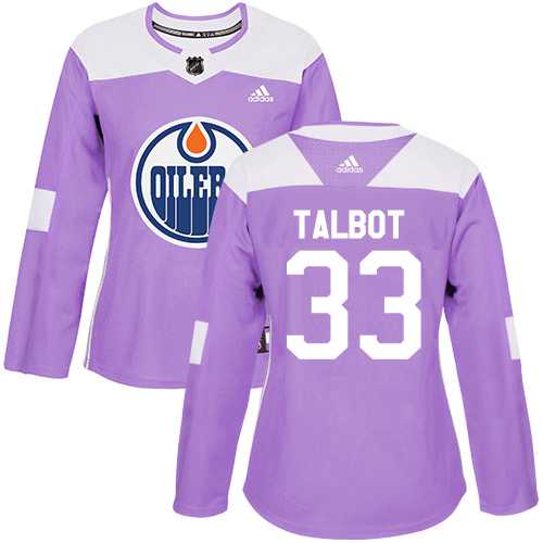 Women's Adidas Edmonton Oilers #33 Cam Talbot Purple Authentic Fights Cancer Stitched NHL
