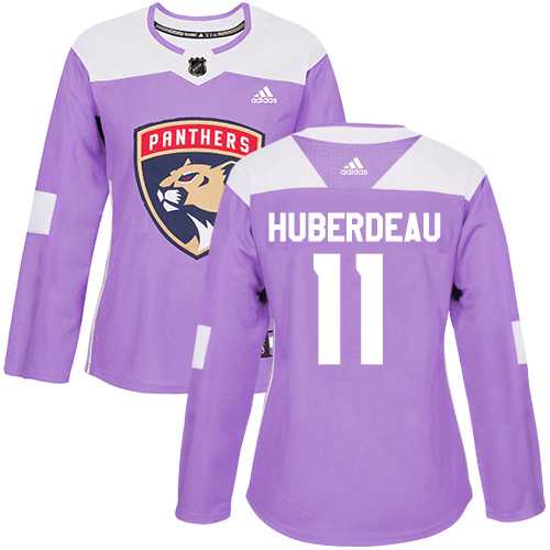 Women's Adidas Florida Panthers #11 Jonathan Huberdeau Purple Authentic Fights Cancer Stitched NHL
