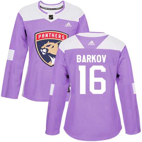 Women's Adidas Florida Panthers #16 Aleksander Barkov Purple Authentic Fights Cancer Stitched NHL