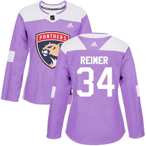 Women's Adidas Florida Panthers #34 James Reimer Purple Authentic Fights Cancer Stitched NHL