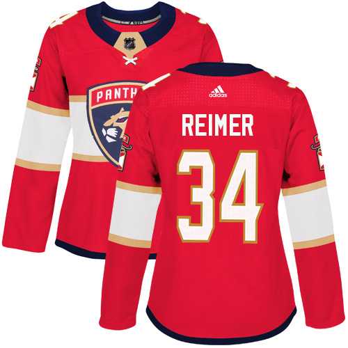Women's Adidas Florida Panthers #34 James Reimer Red Home Authentic Stitched NHL Jersey