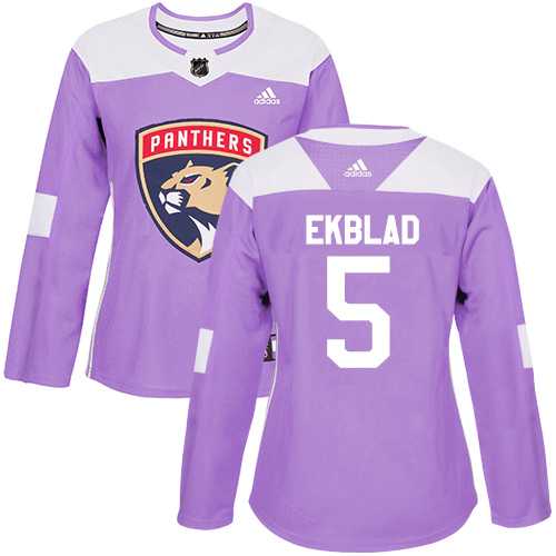 Women's Adidas Florida Panthers #5 Aaron Ekblad Purple Authentic Fights Cancer Stitched NHL