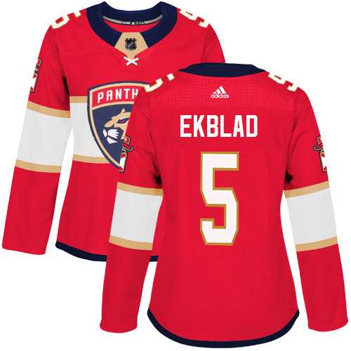Women's Adidas Florida Panthers #5 Aaron Ekblad Red Home Authentic Stitched NHL Jersey