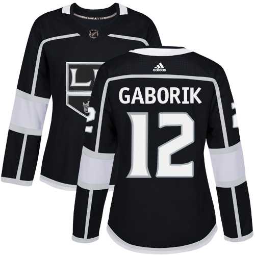 Women's Adidas Los Angeles Kings #12 Marian Gaborik Black Home Authentic Stitched NHL Jersey