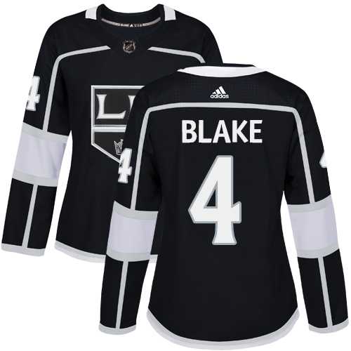Women's Adidas Los Angeles Kings #4 Rob Blake Black Home Authentic Stitched NHL Jersey