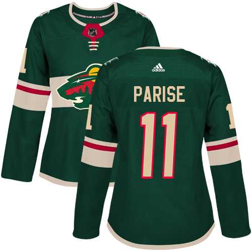 Women's Adidas Minnesota Wild #11 Zach Parise Green Home Authentic Stitched NHL Jersey