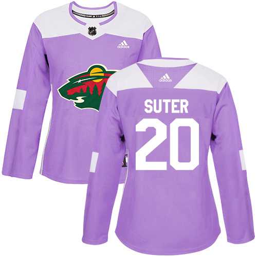 Women's Adidas Minnesota Wild #20 Ryan Suter Purple Authentic Fights Cancer Stitched NHL