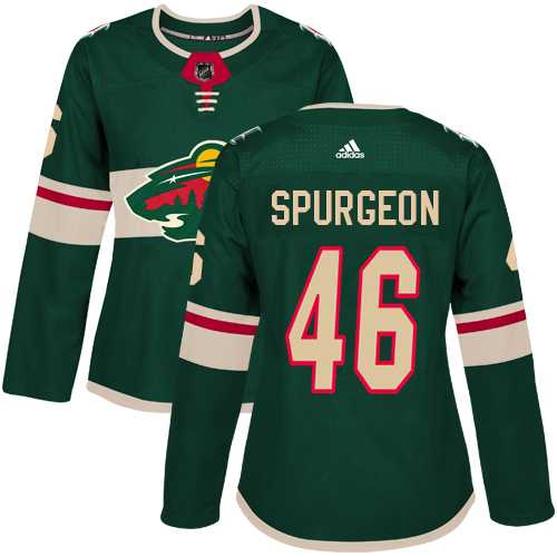 Women's Adidas Minnesota Wild #46 Jared Spurgeon Green Home Authentic Stitched NHL Jersey