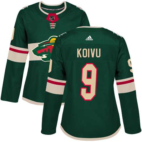 Women's Adidas Minnesota Wild #9 Mikko Koivu Green Home Authentic Stitched NHL Jersey