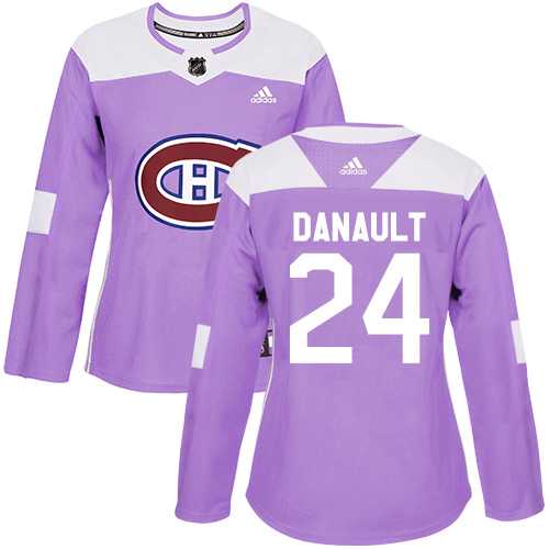 Women's Adidas Montreal Canadiens #24 Phillip Danault Purple Authentic Fights Cancer Stitched NHL