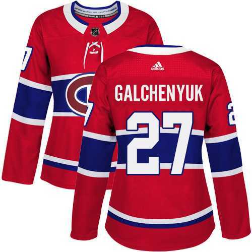 Women's Adidas Montreal Canadiens #27 Alex Galchenyuk Red Home Authentic Stitched NHL Jersey