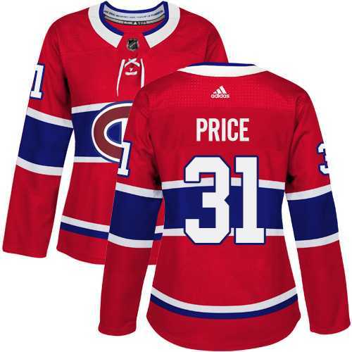 Women's Adidas Montreal Canadiens #31 Carey Price Red Home Authentic Stitched NHL Jersey